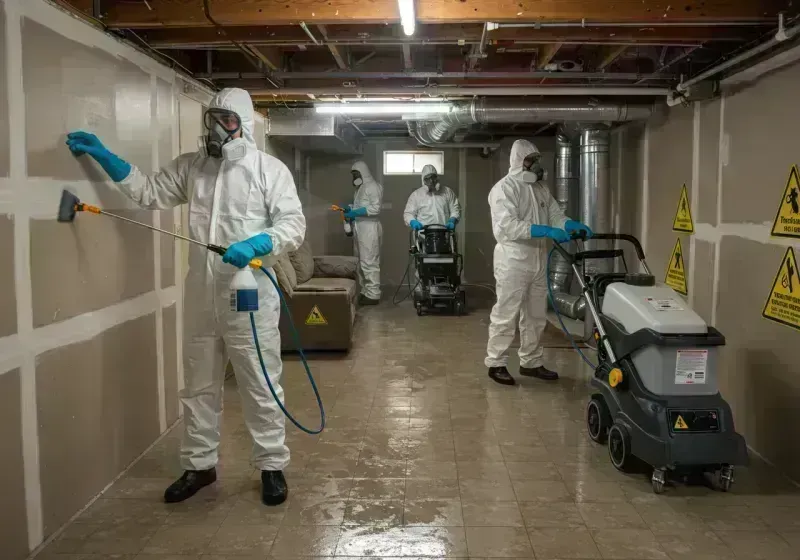 Basement Moisture Removal and Structural Drying process in Maple Park, IL